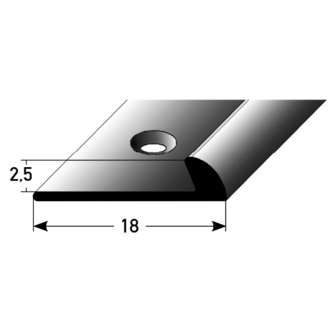 Einfass-Schiene 2,5 mm Alu eloxiert, gebohrt,