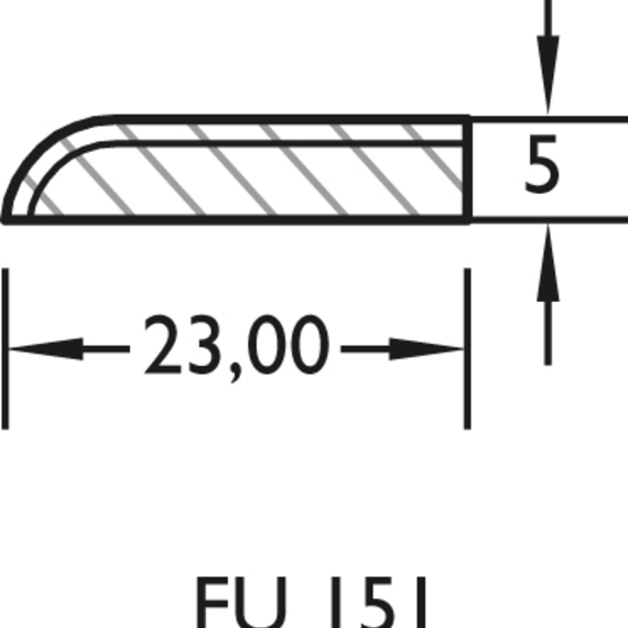 Flachleiste 5x23 mm, Echtholz furn. mit rückseitigem Klebestreifen