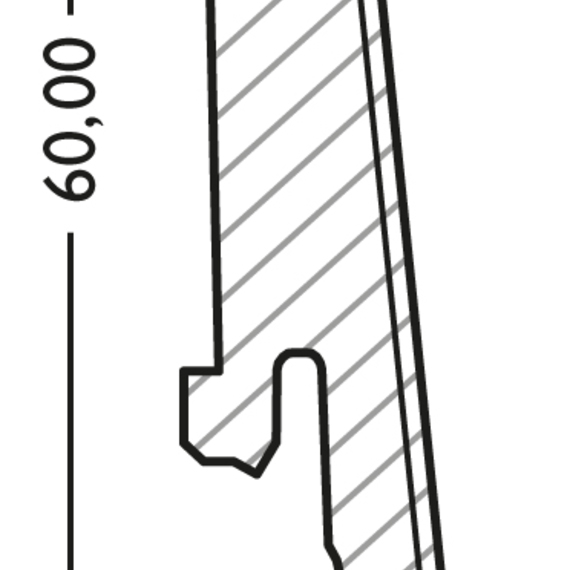 Sesselleiste 15x60 mm, Echtholz furn. mit Nut für ClipStar, Profil 6003(#531)