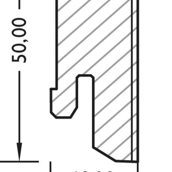 Sesselleiste 18x50 mm, Echtholz furn. mit Nut für ClipStar, Profil #610(6031)