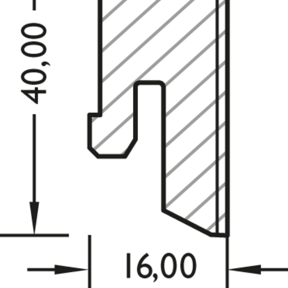 Sesselleiste 16x40 mm, Profil 630 CUBE mit Nut für ClipStar 8810